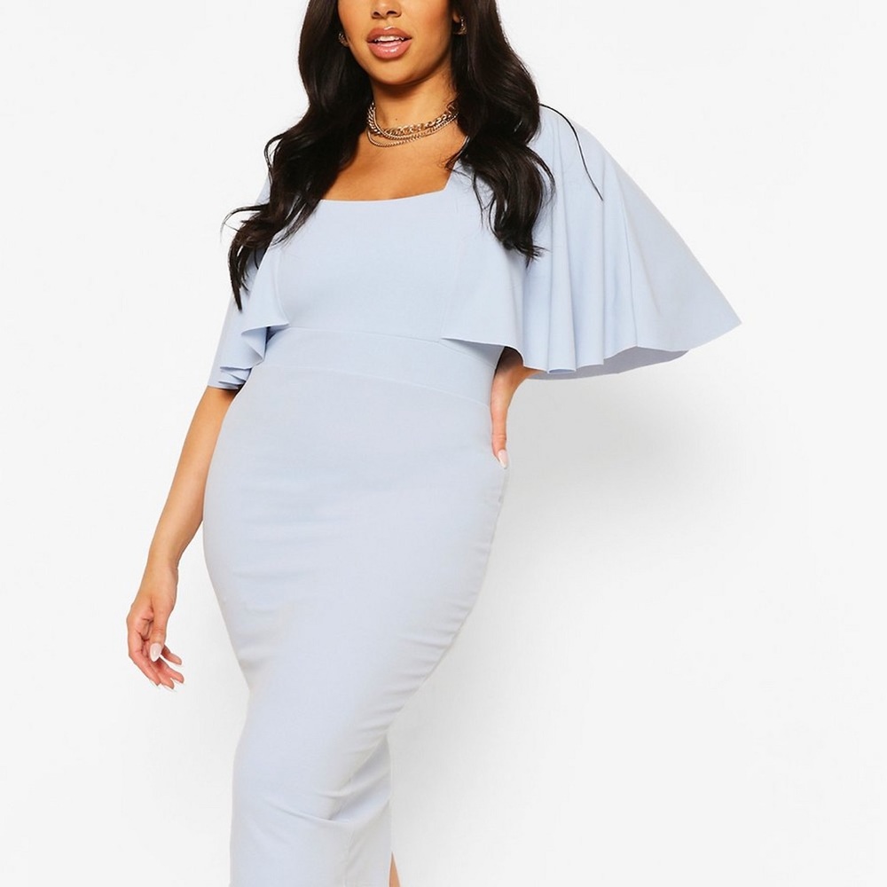 **BRAND NEW** Curvy Cape Sleeve Midi Dress